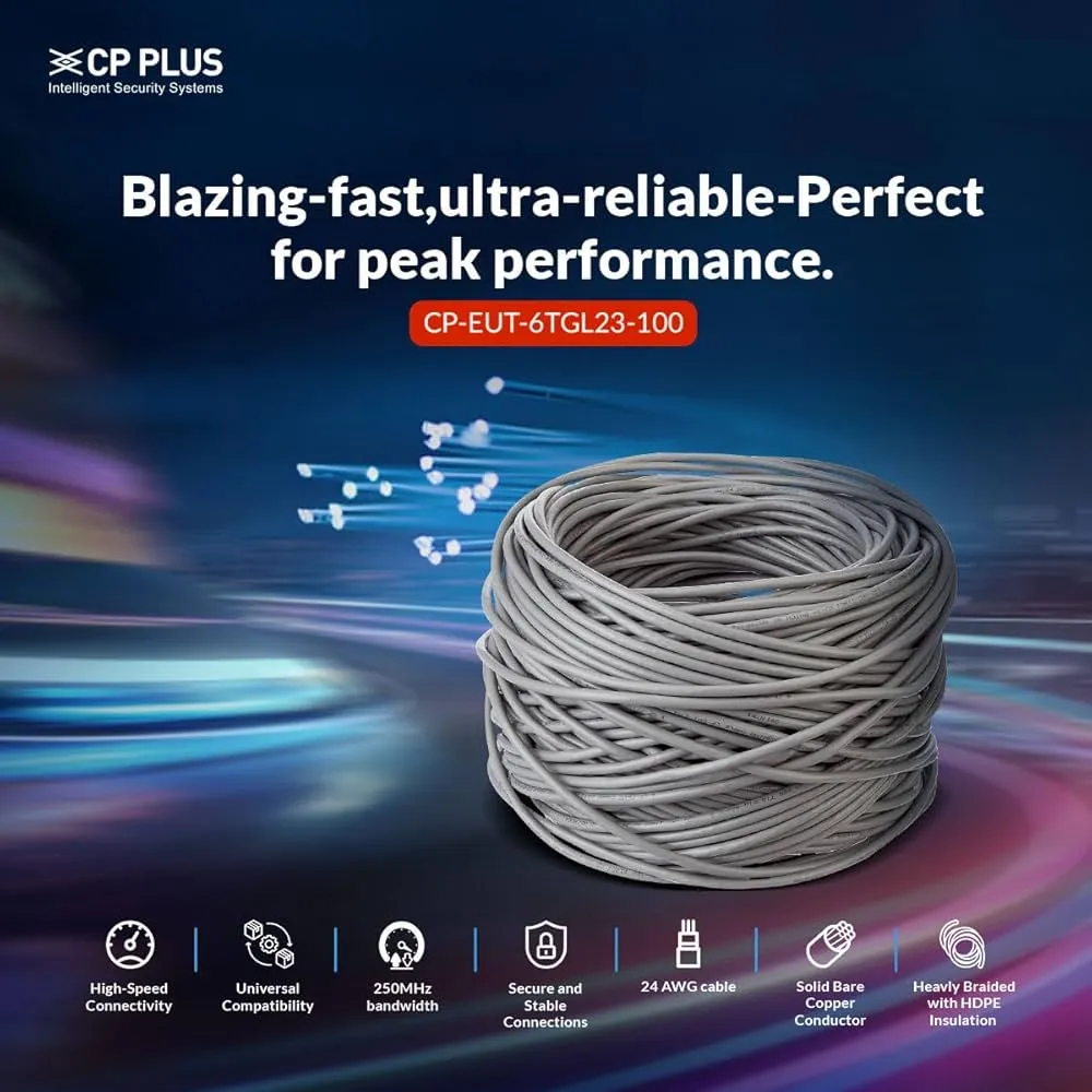 CPPLUS CP-EUT-6TGL23-305 24AWG CAT6 UTP INDOOR NETWORK CABLE
