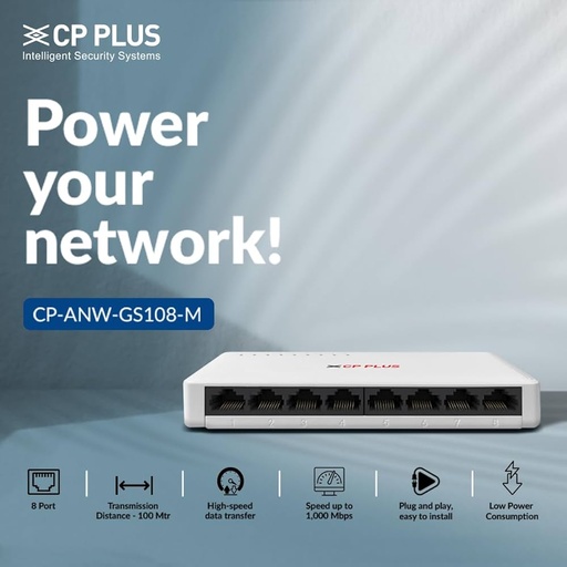 CPPLUS CP-ANW-GS108-M GIGABIT 8 PORT SWITCH